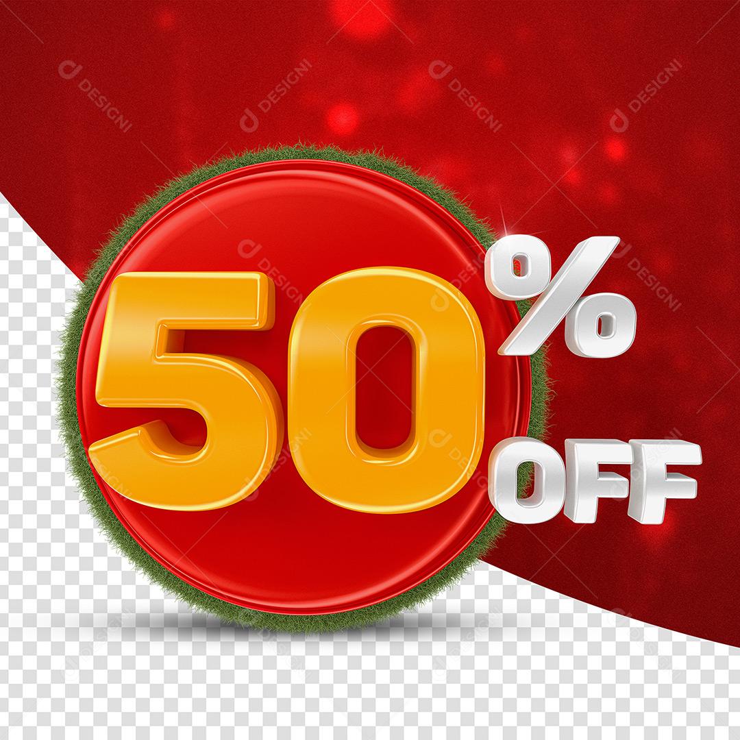 50% Off Elemento 3D Para Composição PSD