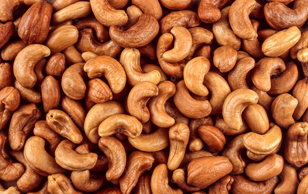 Fundo De Castanhas De Caju Fruta Tropical Brasileira JPG Imagem