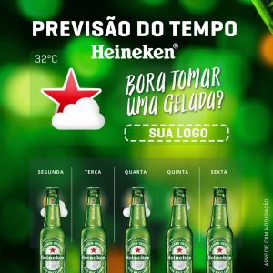 Post Feed Distribuidora Previsão do Tempo Cerveja Heineken Social Media PSD Editável