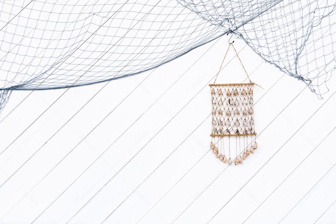 Foto Parede Decorada Elementos Náuticos Búzios Rede Pesca Imagem JPG