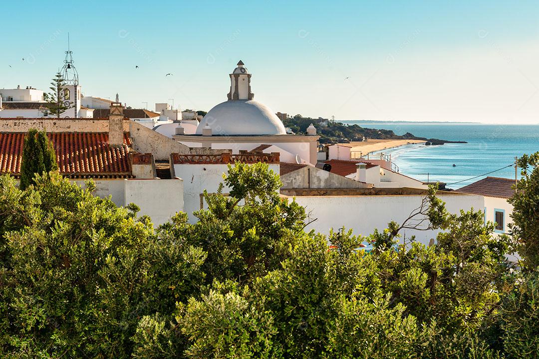 Foto Horizonte Cidade Albufeira Algarve Casas Torres Igrejas Imagem JPG