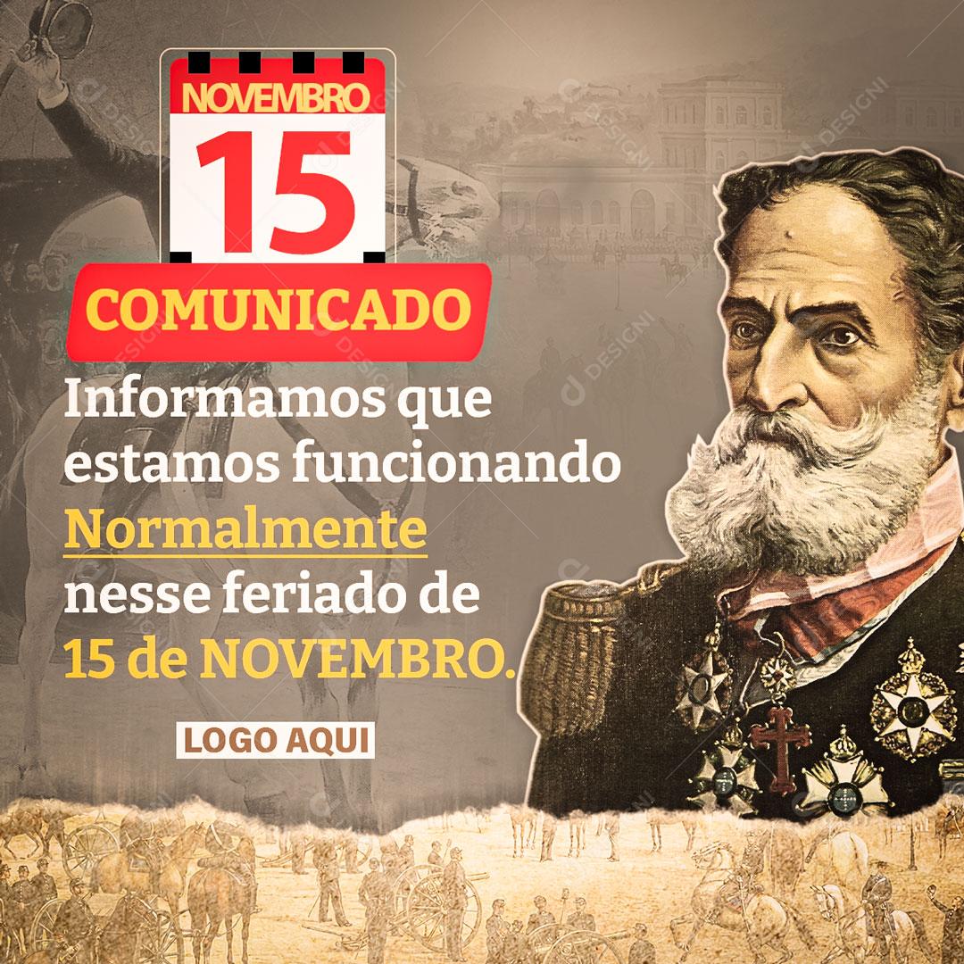 Social Media Feed Comunicado Clientes Informamos Que Estamos Funcionando PSD Editável