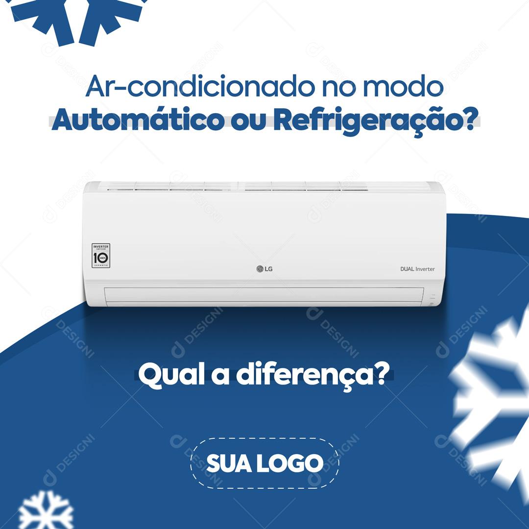 Ar Condicionado No Modo Automático ou Refrigeração Social Media PSD Editável