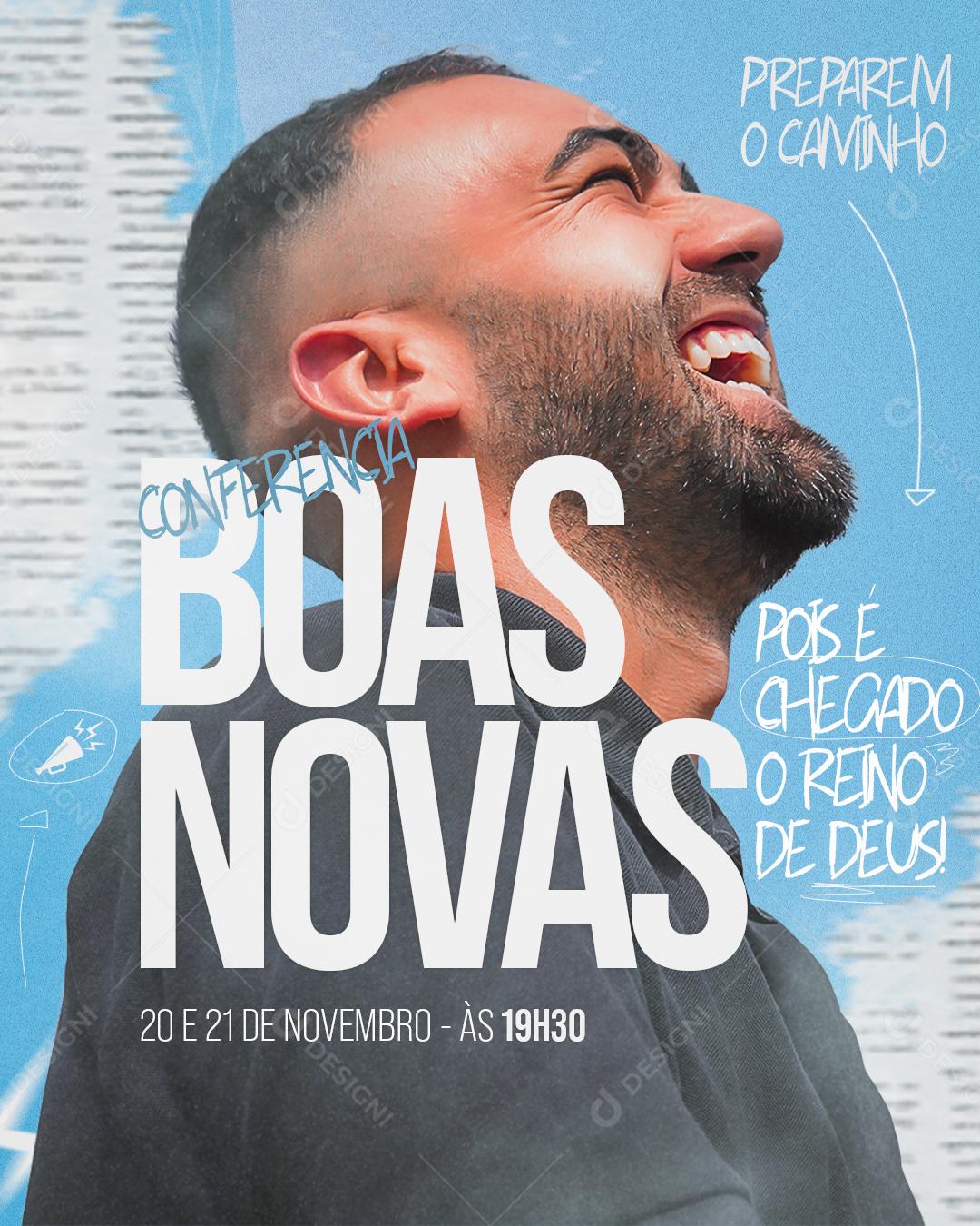 Preparem o Caminho Conferencias Boas Novas Social Media PSD Editável