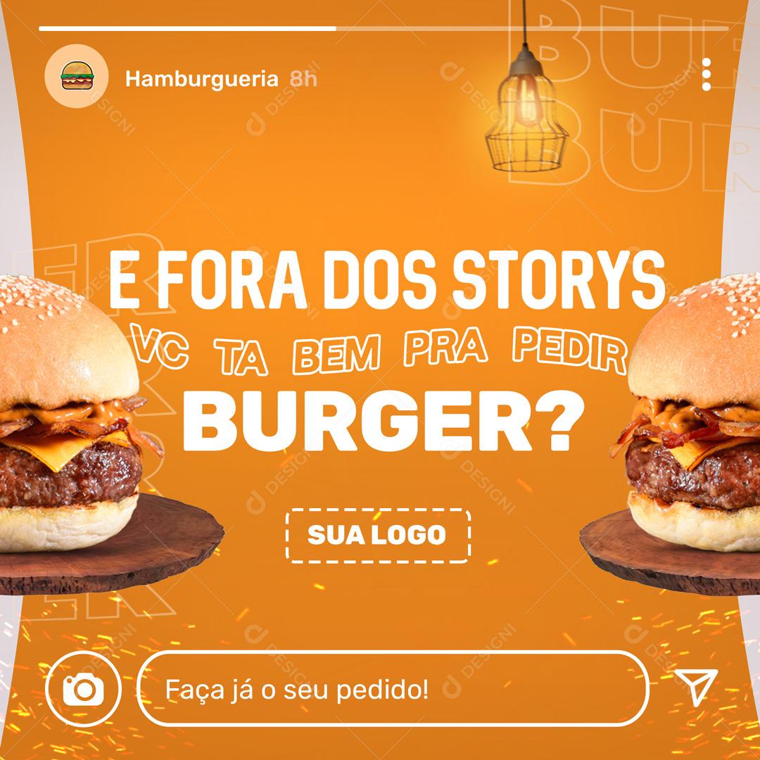 Social Media Hamburgueria Ta Bem Pra Pedir Burgue PSD Editável