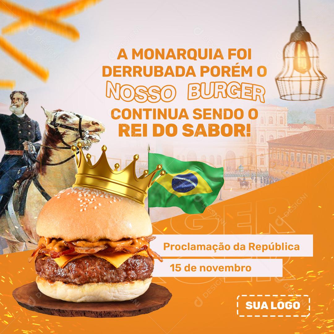 Social Media Hamburgueria Rei Do Sabor Burge PSD Editável