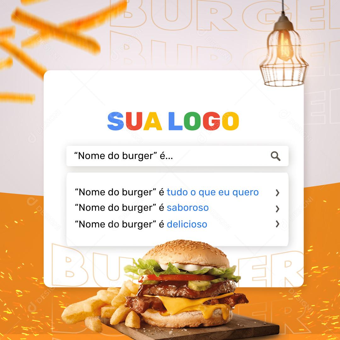 Social Media Hamburgueria Tudo Que Eu Quero é Burge Editable PSD