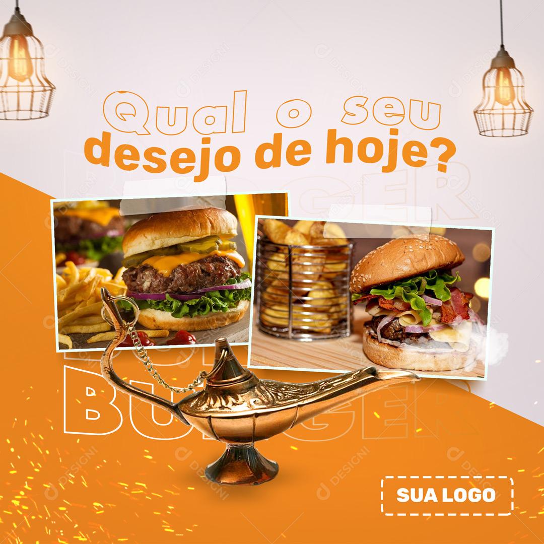 Social Media Hamburgueria Seu Desejo De Hoje Burge PSD Editável