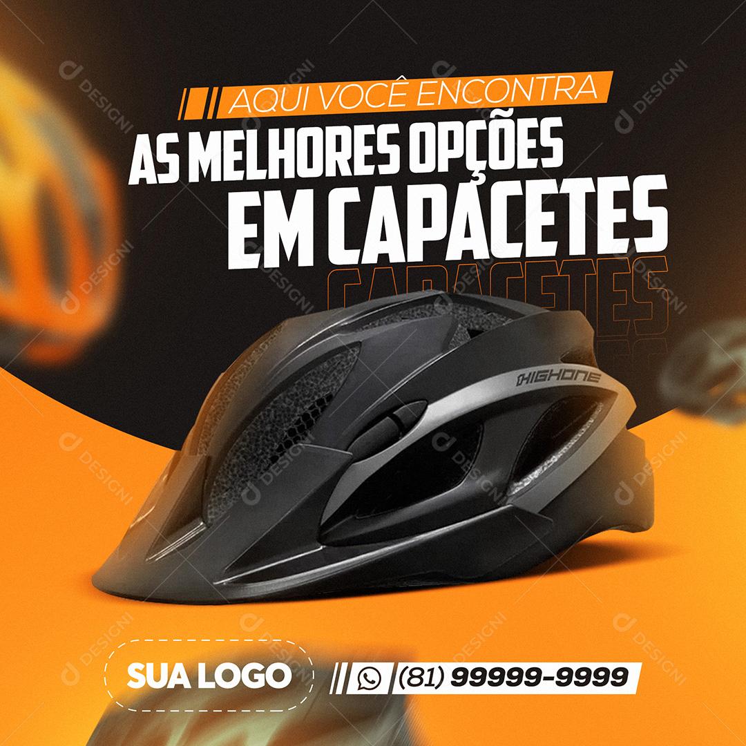 Post Bike Aqui Você Encontra As Melhores Opções Em Capacetes Social Media PSD Editável