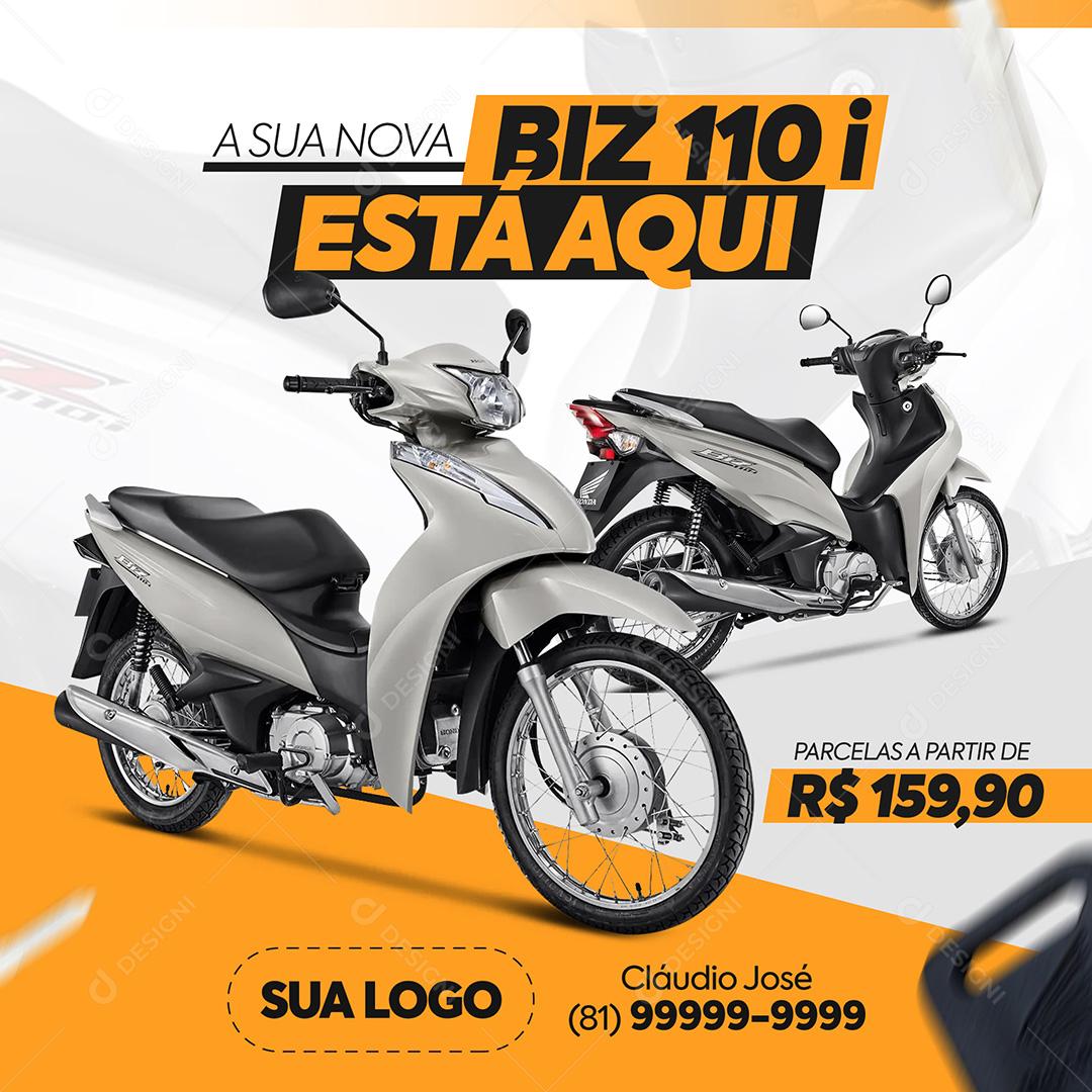 Post Concessionária Sua Biz Nova Está Aqui Social Media PSD Editável