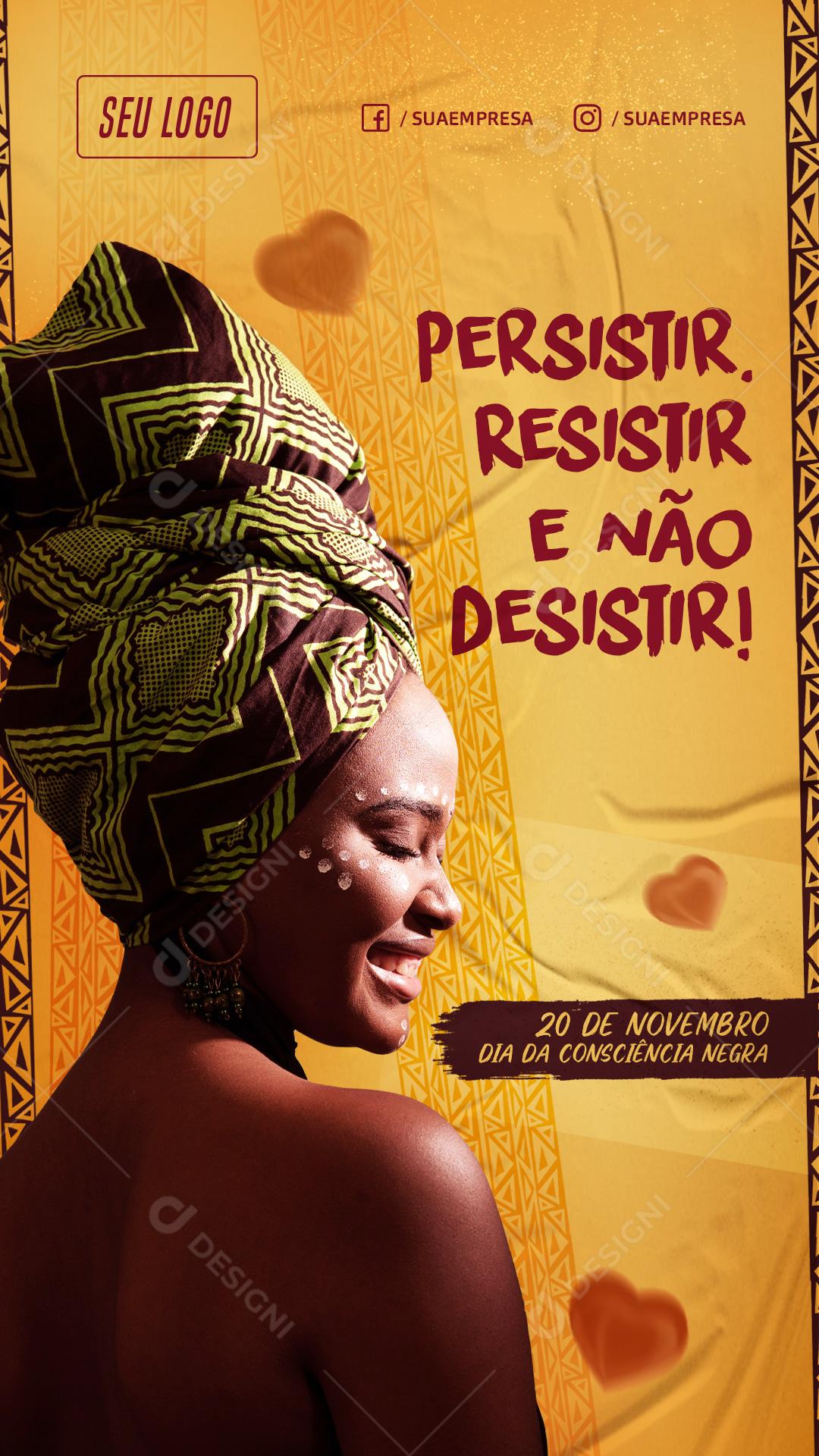 Persistir Resistir E Não Desistir Social Media PSD Editável