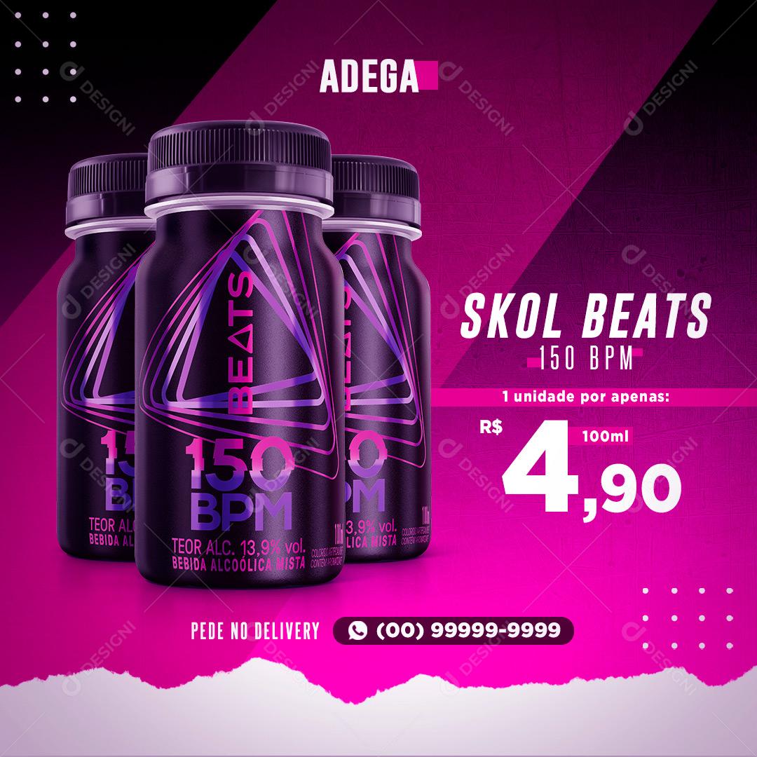 Social Media Skol Beats 150 BPM Cerveja Distribuidora PSD Editáve