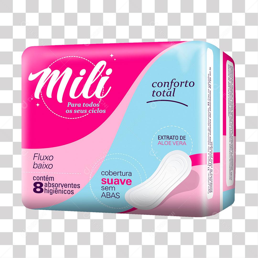 Absorvente Mili Conforto Total Com Abas 8 Unidade PNG Transparente