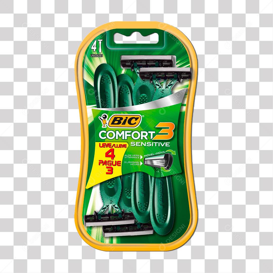 Aparelho de Barbear Bic Comfort 3 Sensitive PNG Transparente