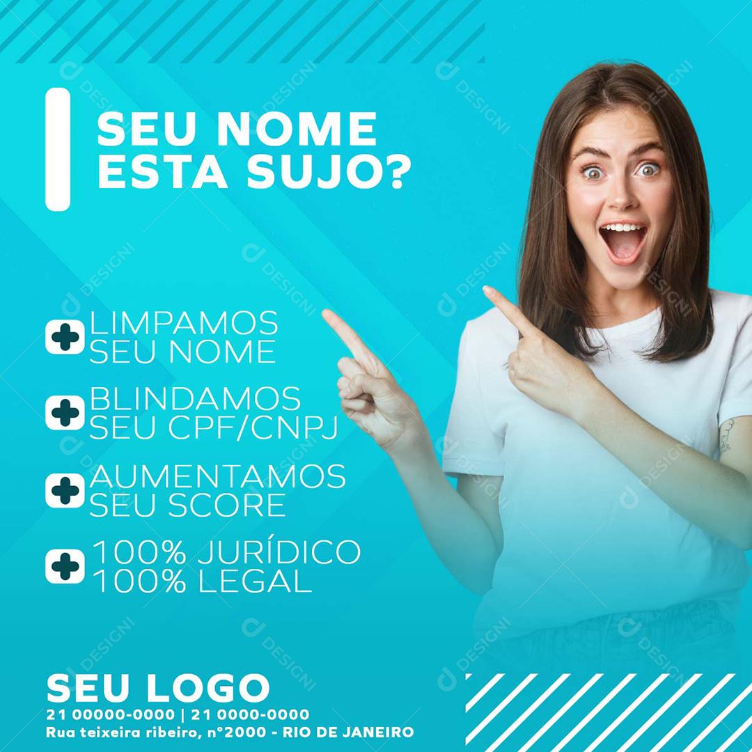 Finanças Social Media Nome Sujo Linpamos Financeiro PSD Editável