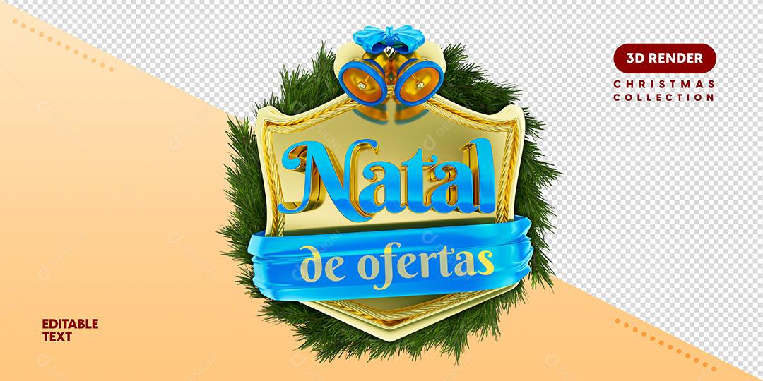 Selo 3D Para Composição Natal De Ofertas PSD Texto Editável