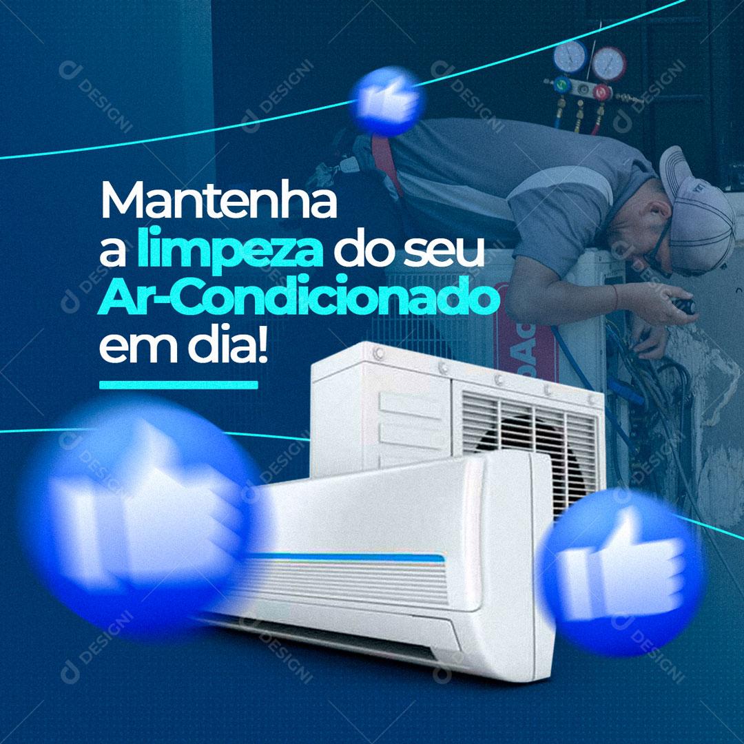 Social Media Ar Condicionado Mantenha A Limpeza PSD Editável