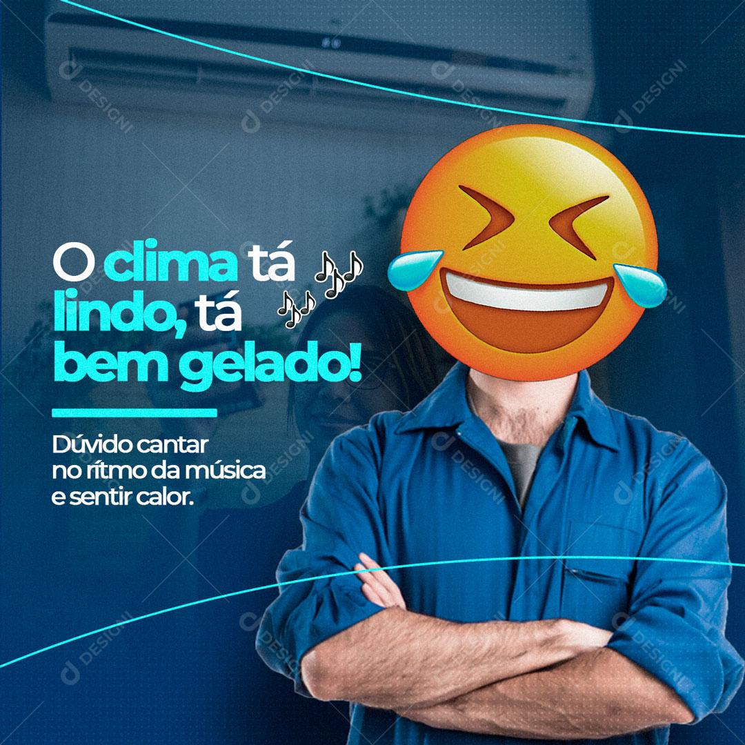 Social Media Ar-Condicionado Limpeza De Filtro O Clima Ta Gelado PSD Editável