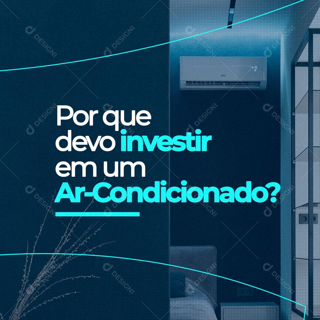 Ar-Condicionado Social Media Investe Em Um Ar-Condicionado PSD Editável
