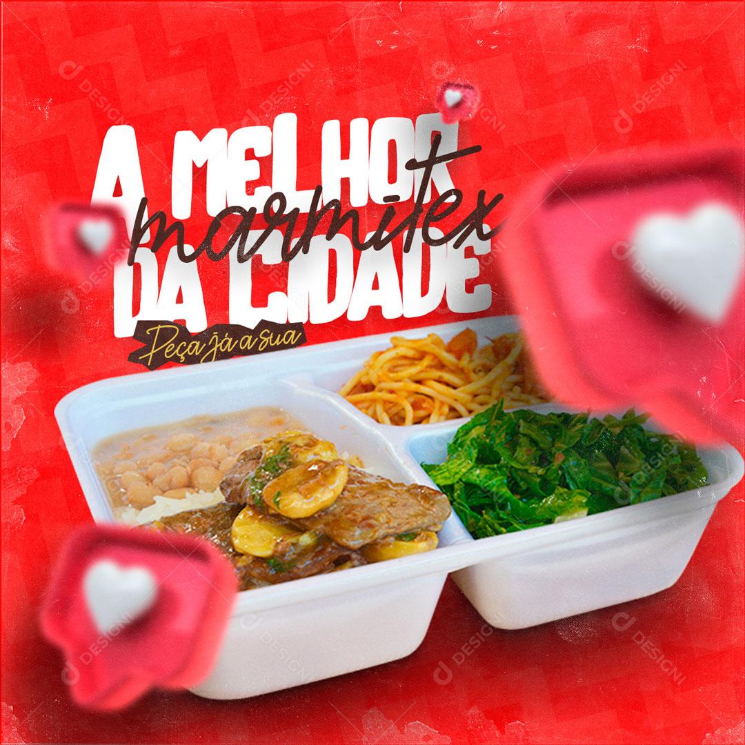 Restaurantes Social Media Comidas A Melhor Marmitex Da Cidade PSD Editável