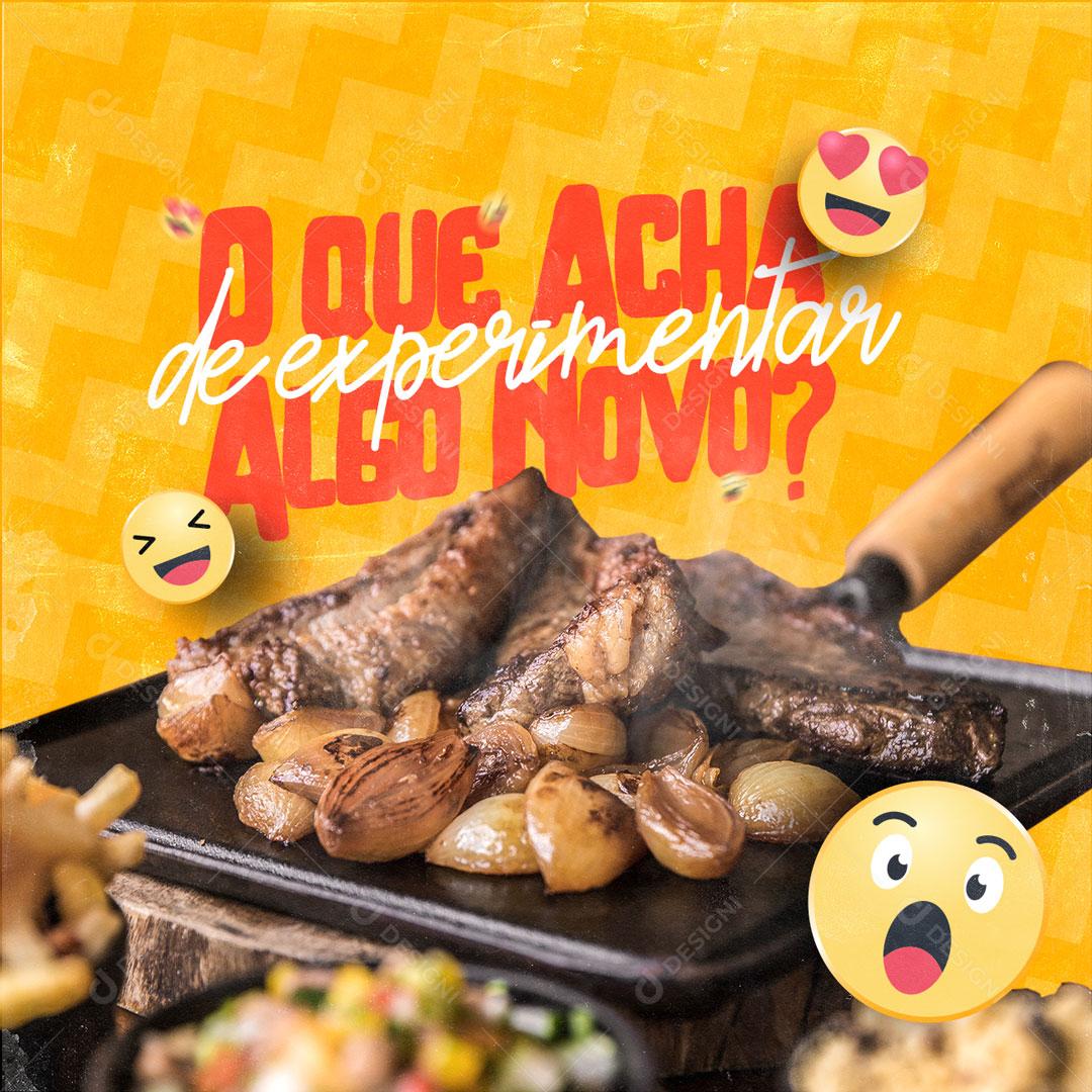 Restaurante Social Media Experimentar Algo Novo Comida PSD Editável