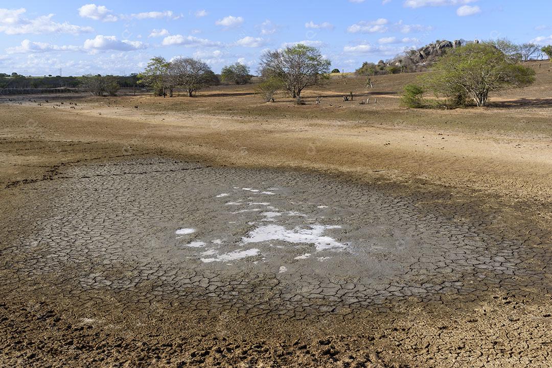 Foto Lago Seco Rachado Causado Pela Seca Paraíba Brasil Mudanças Imagem JPG