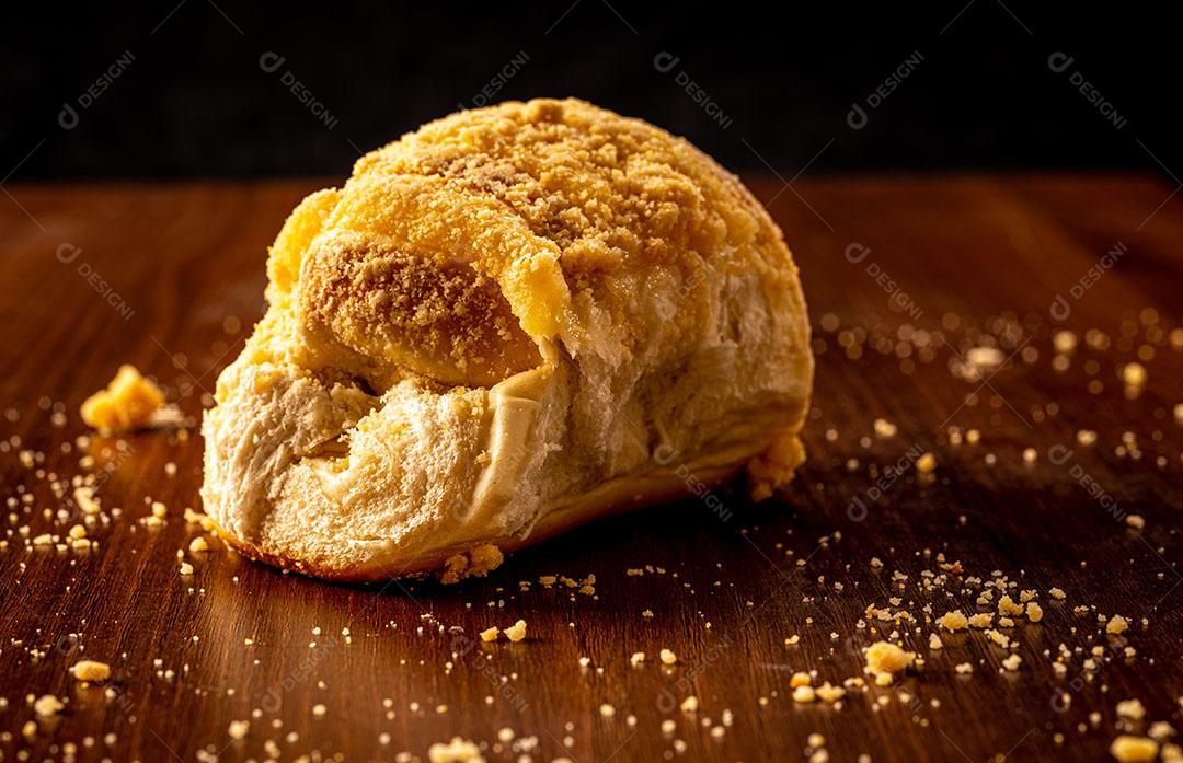 Foto Comida Pão Recheado Doce Encima Mesa Imagem JPG