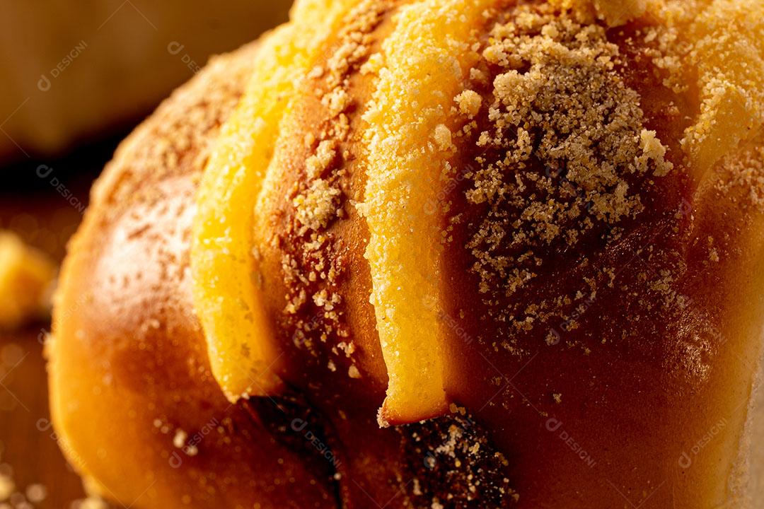 Foto Comida Pão Recheado Doce Encima Mesa Imagem JPG