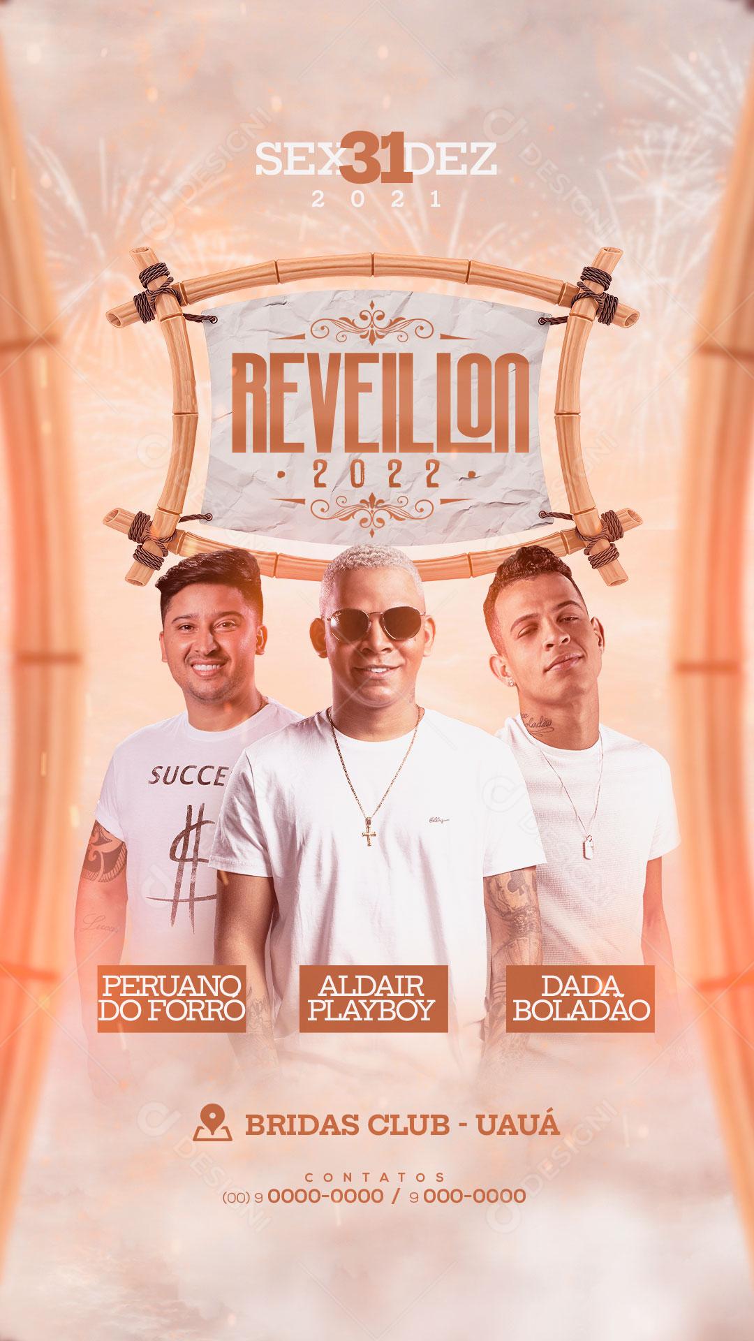 Feed Flayer Réveillon 2022 com Aldir Playboy Social Media PSD Editável