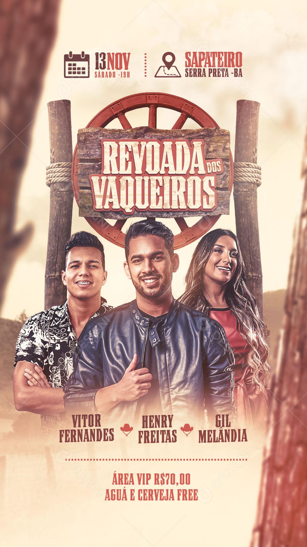 Feed Falyer Revoada Dos Vaqueiros Social Media PSD Editável