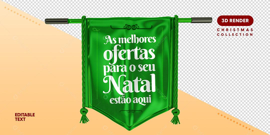 Selo 3D Para Composição As Melhores Ofertas De Natal PSD Texto Editável