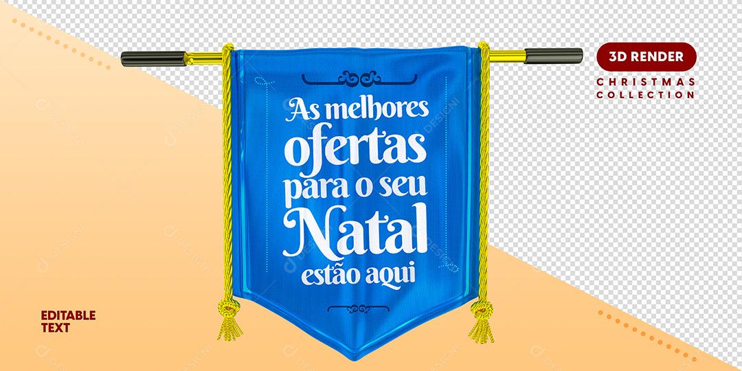 Selo 3D Para Composição As Melhores Ofertas De Natal PSD Texto Editável