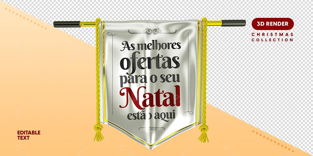 Selo 3D Para Composição As Melhores Ofertas De Natal PSD Texto Editável
