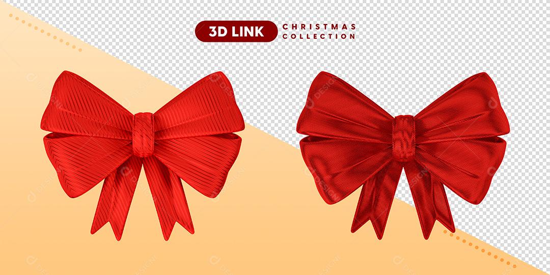 Elemento 3D Para Composição Laços De Natal PSD