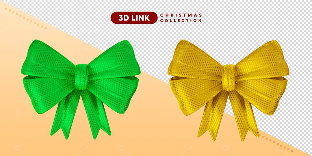 Elemento 3D Para Composição Laços De Natal PSD