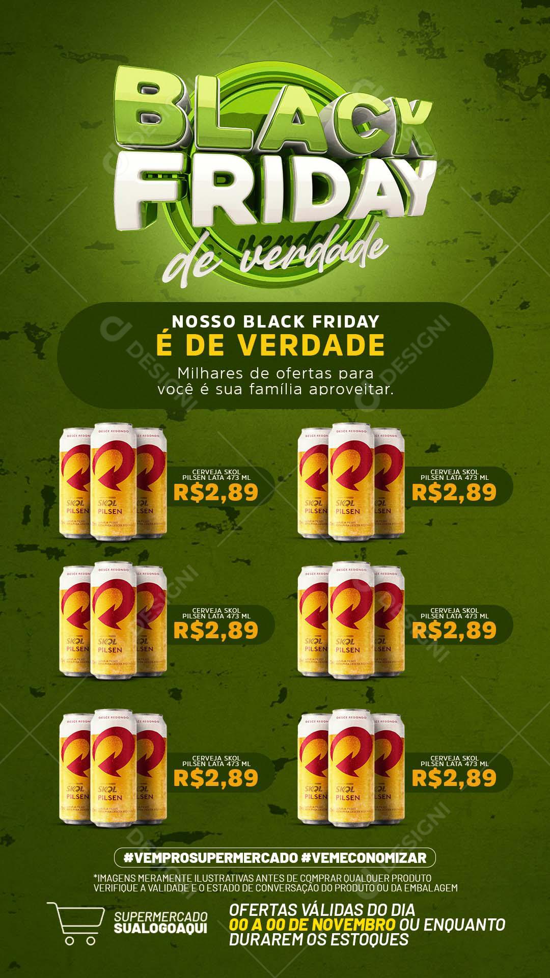 Post Story Black Friday De Verdade Cervejas Social Media PSD Editável