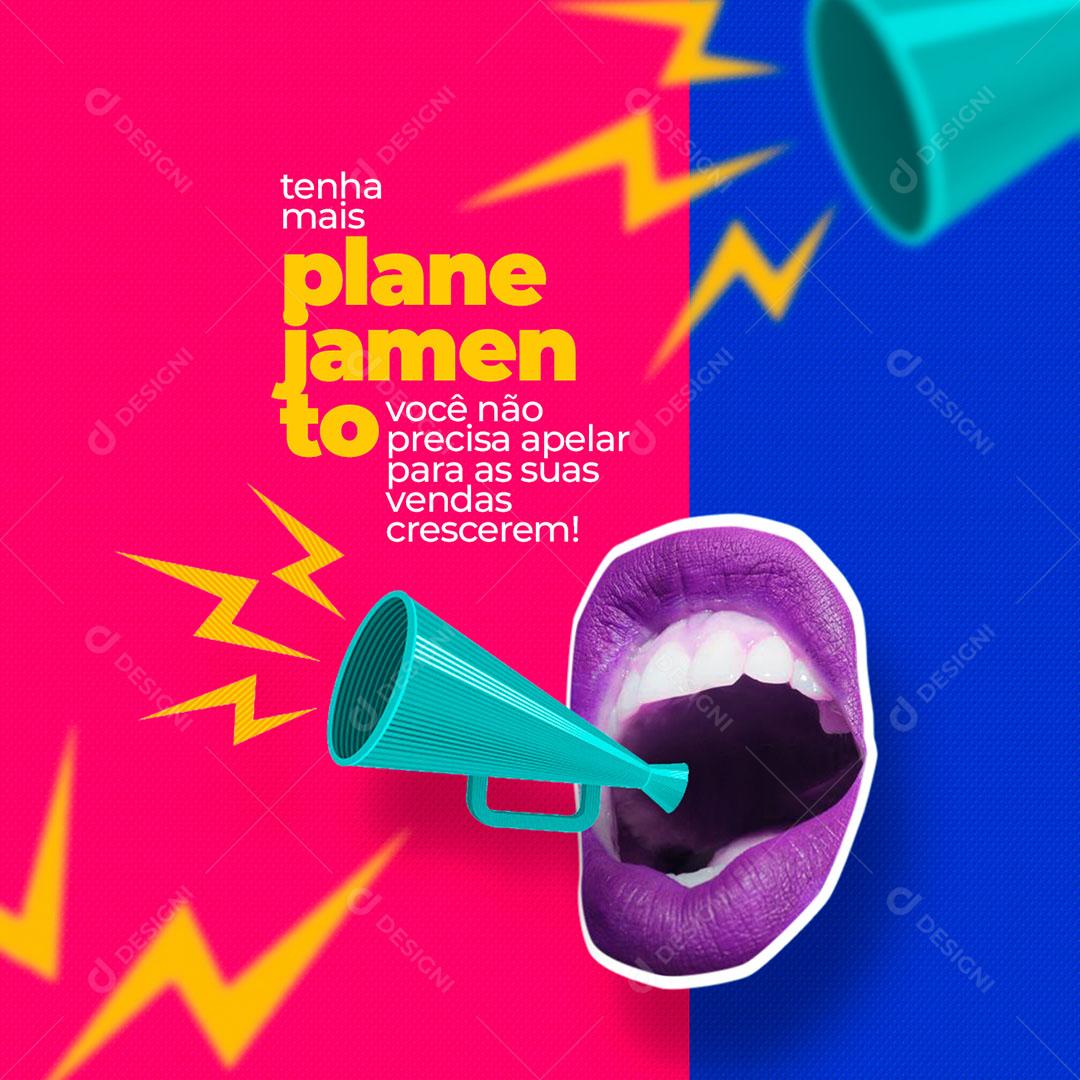 Marketing Social Media Feed Tenha Mais Planejamento PSD Editável