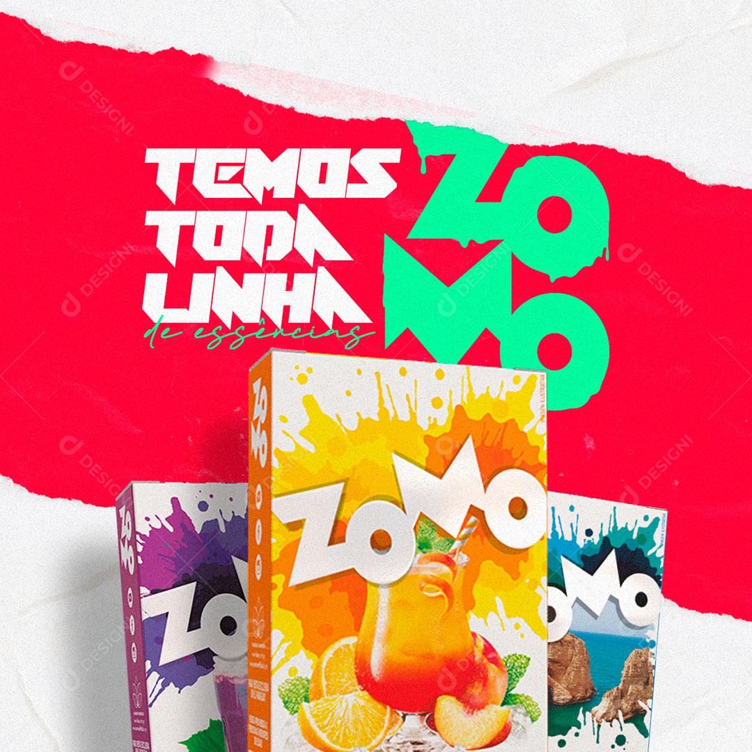Social Media Tabacaria Temos Toda Linha Zomo Essência PSD Editável