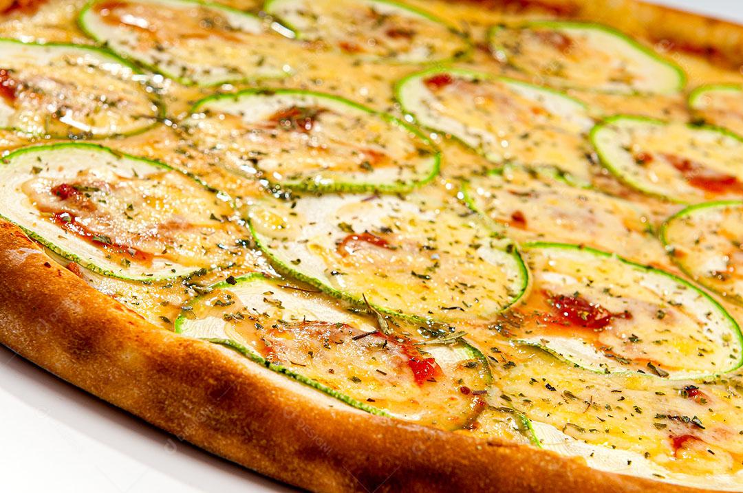 Foto Comida Pizza Abobrinha Fundo Branco Imagem JPG