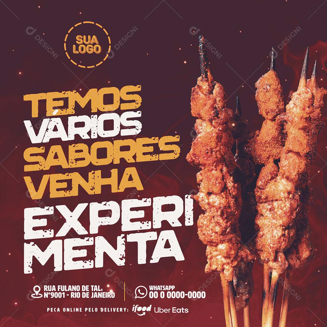 Post Espeto De Rua Temos Vários Sabores Social Media PSD Editável