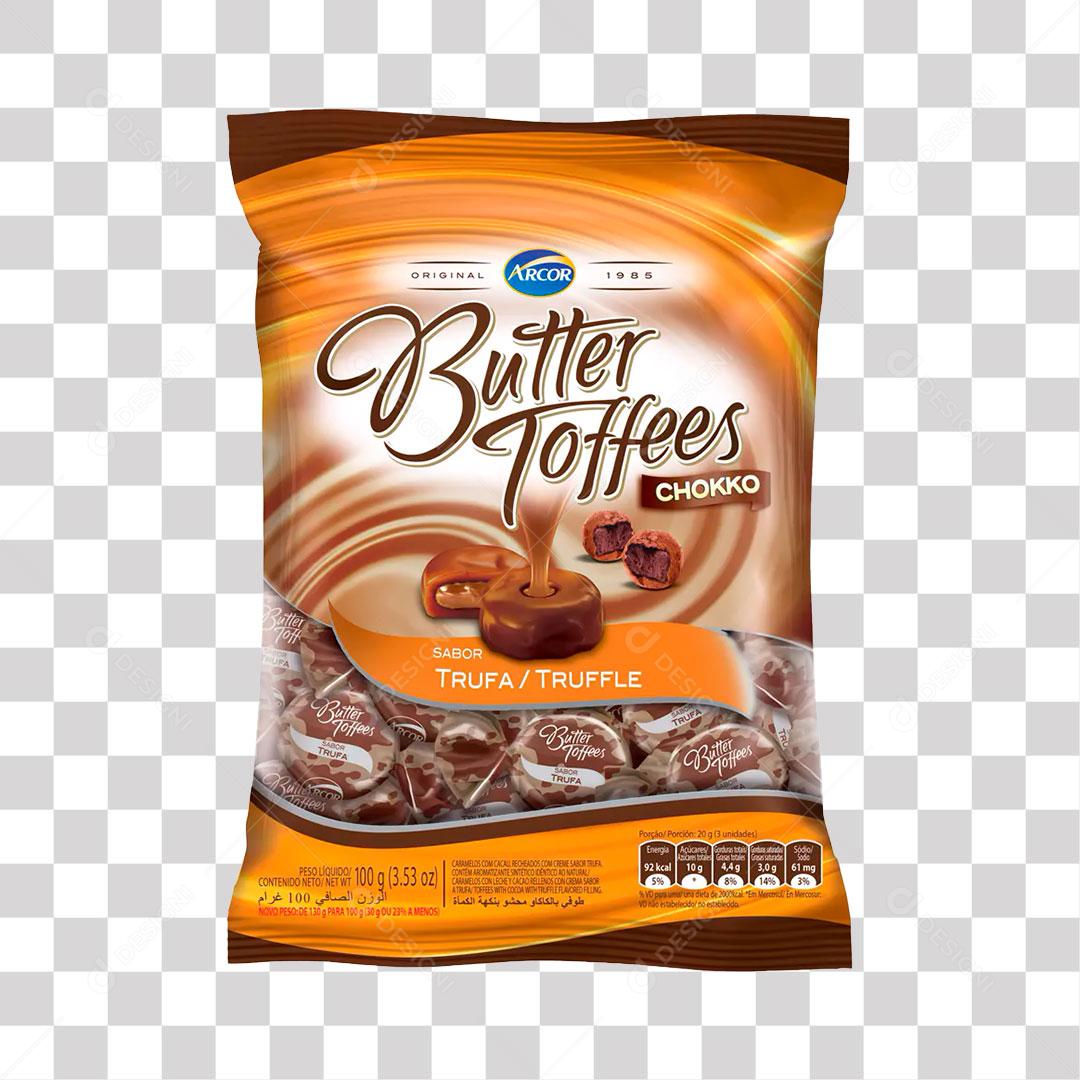 Bala Butter Toffees Trufa 100g PNG Transparente