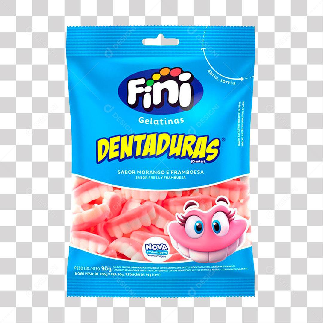 Bala De Gelatina Fini Dentaduras 90g PNG Transparente