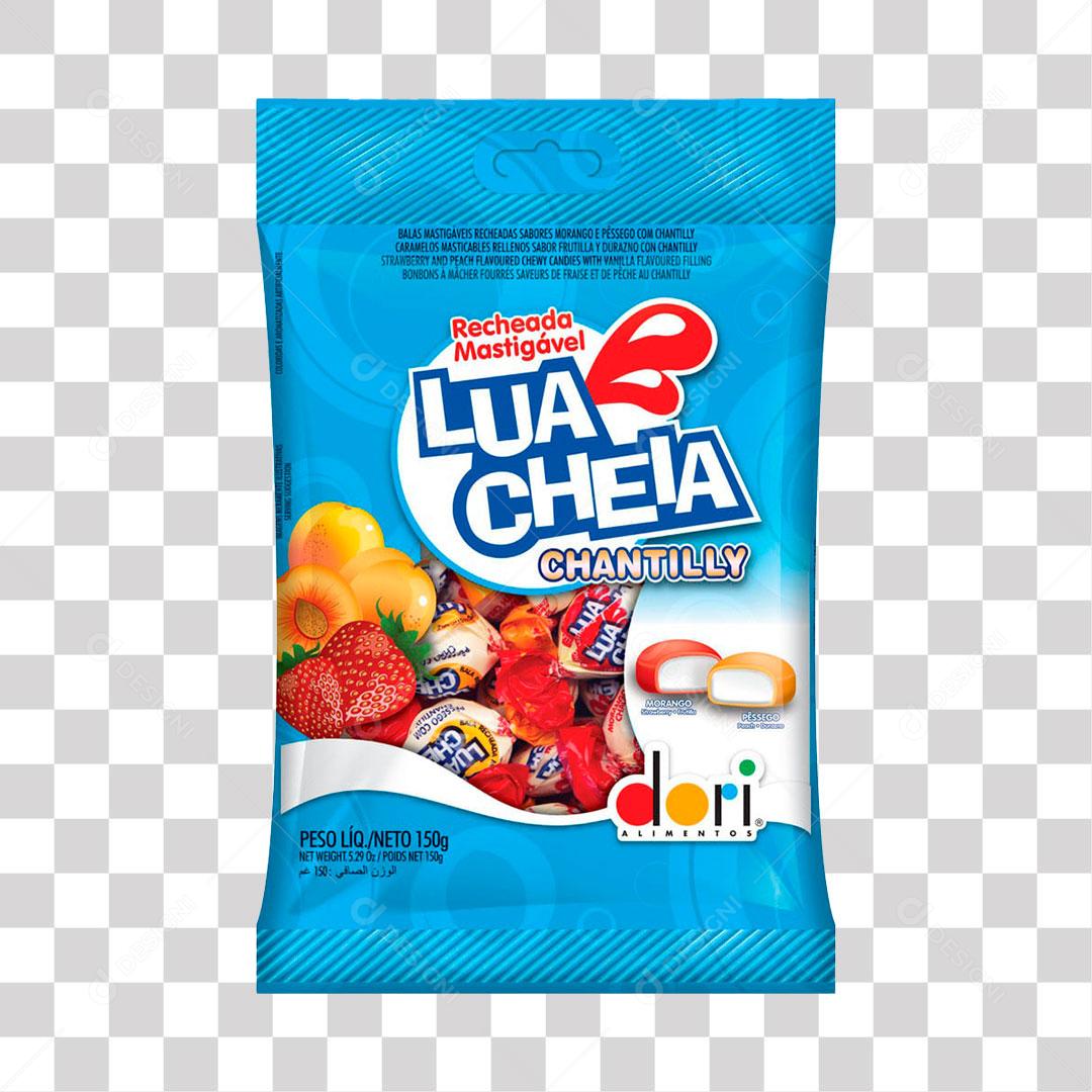 Balas Dori Mastigáveis Recheada Lua Cheia Chantilly 150g PNG Transparente