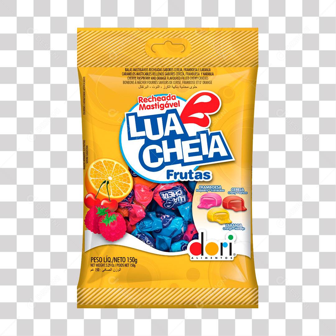 Balas Dori Mastigáveis Recheada Lua Cheia Frutas 150g PNG Transparente