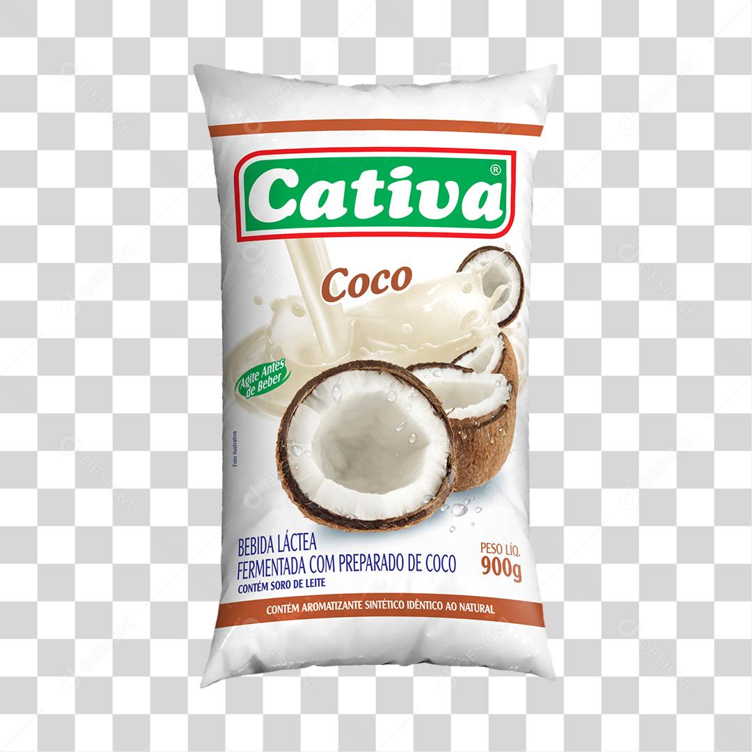 Bebida Láctea Cativa 900ml Coco PNG Transparente