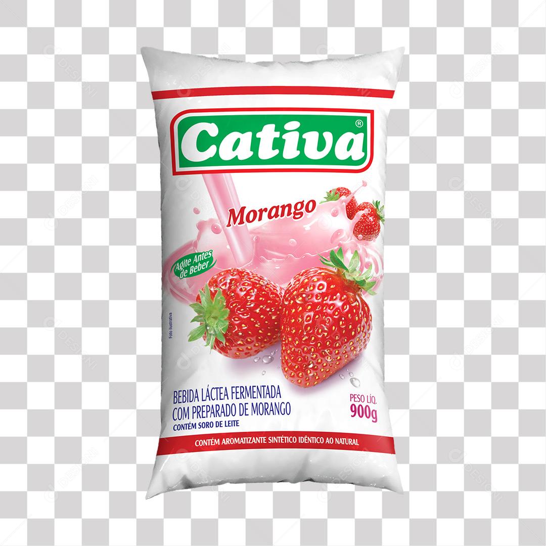 Bebida Láctea Cativa 900ml Morango PNG Transparente