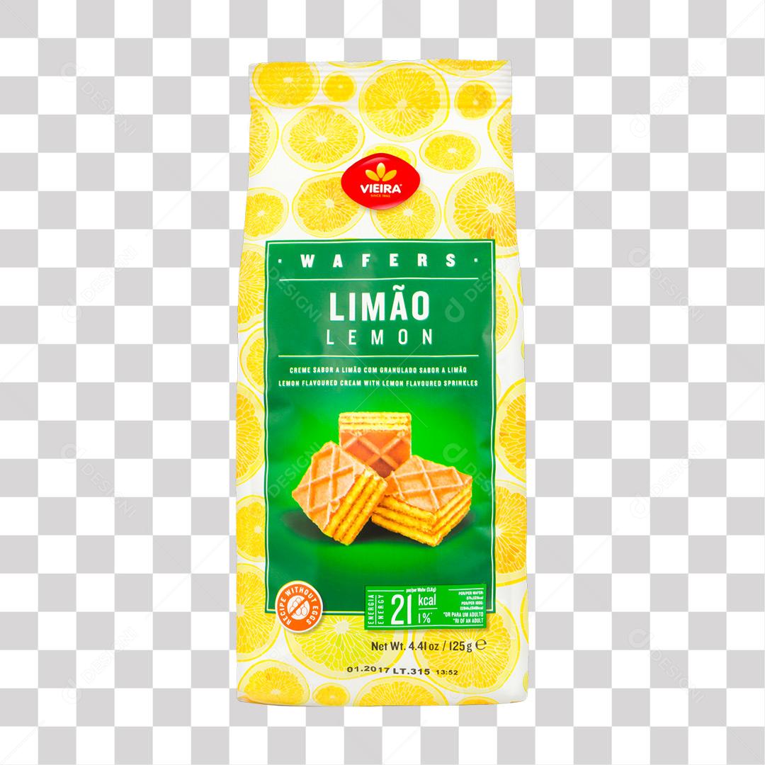 Biscoito Vieira Wafer Limão 125g PNG Transparente