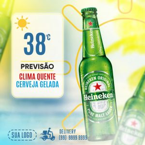 Clima Quente Cerveja Gelada Social Media PSD Editável