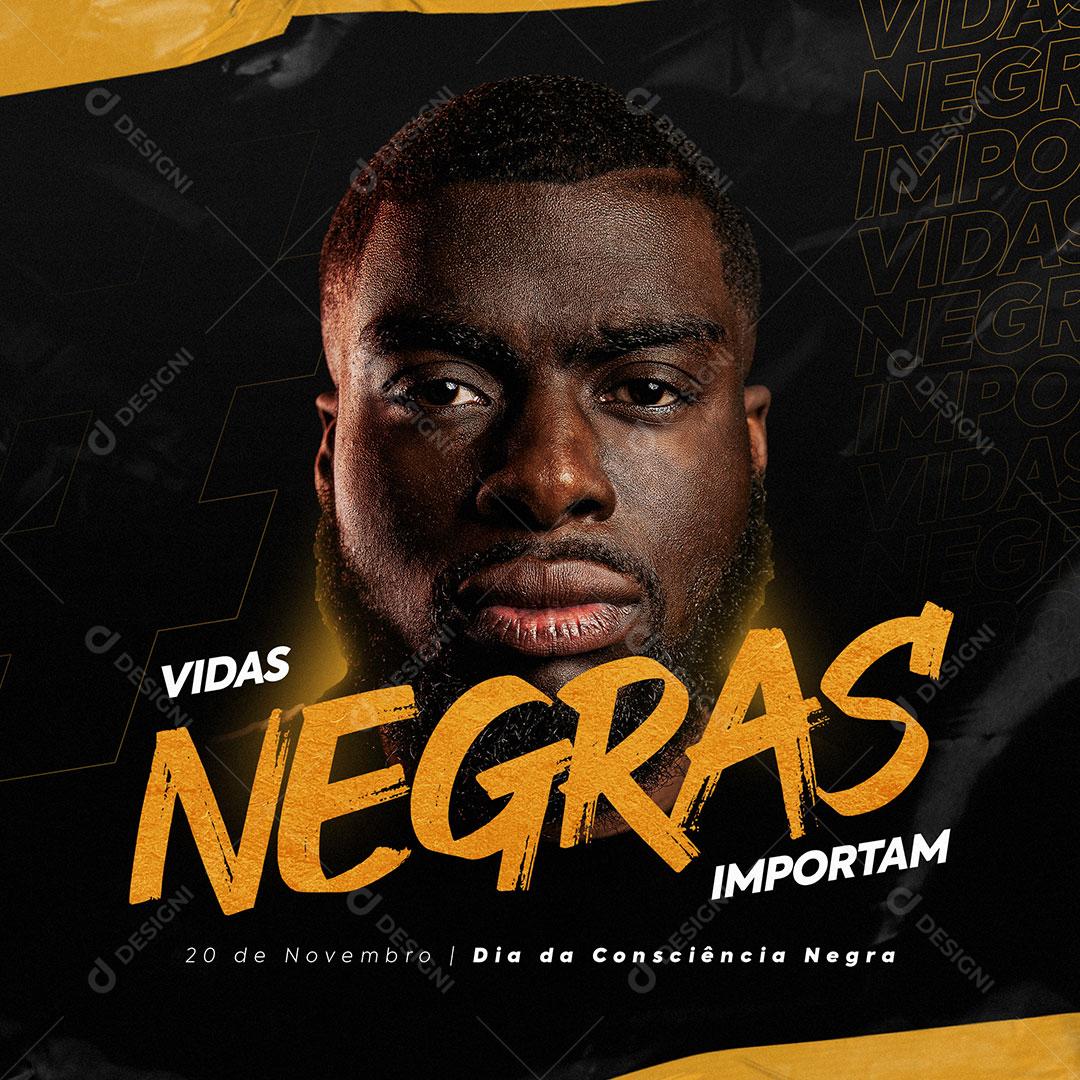 Consciência Negra Social Media Datas Comemorativas PSD Editável