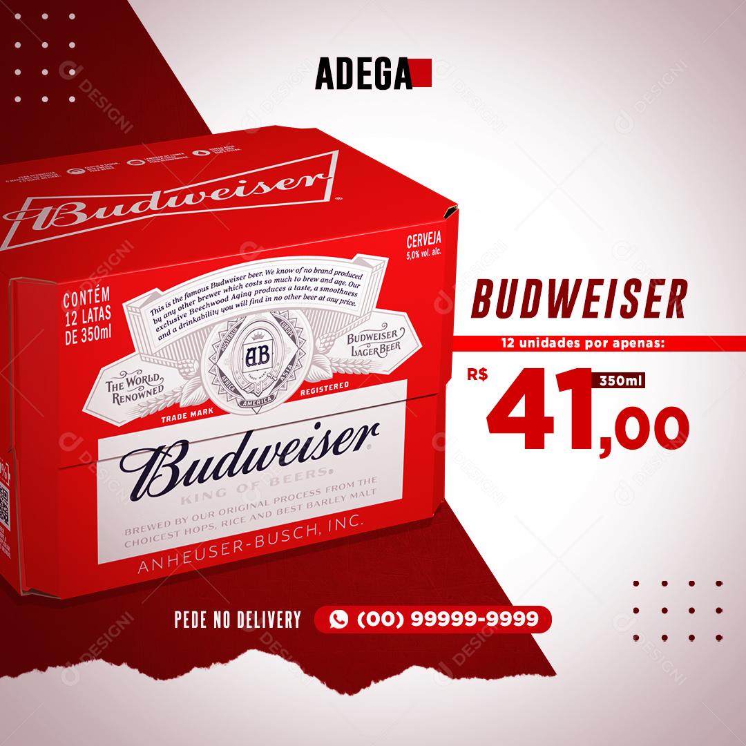 Adega Budweiser Caixa Social Media PSD Editável